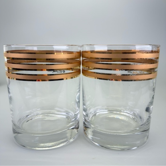 Vintage Mid Century Culver 22kt 
Gold Banded Glasses - Picture 4 of 12